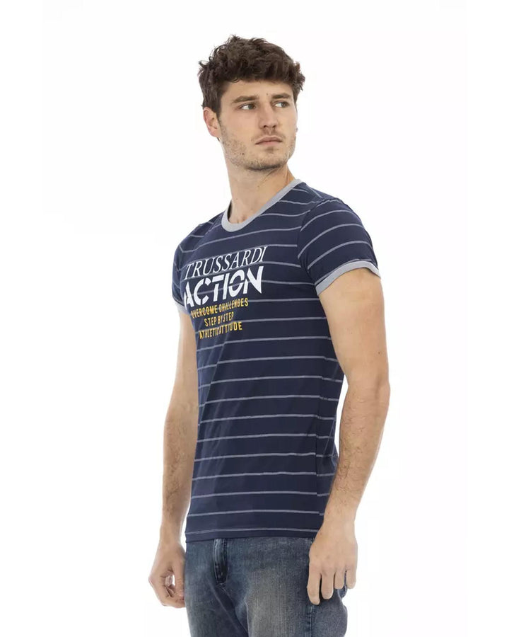 Printed Short Sleeve T-shirt with Round Neck L Men