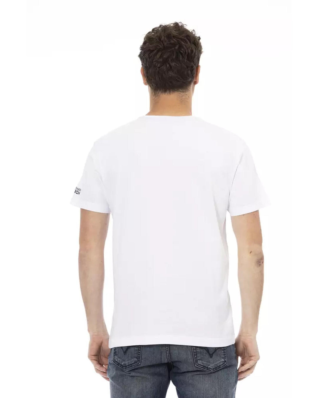 Front Print Short Sleeve T-shirt with Round Neck 3XL Men