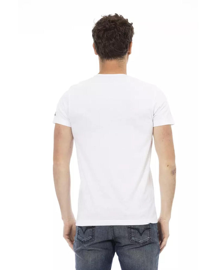 Short Sleeve T-shirt with Round Neck and Front Print L Men