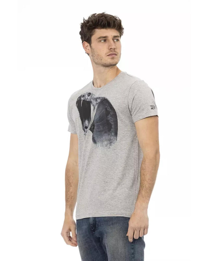 Short Sleeve T-shirt with Round Neck - Front Print L Men