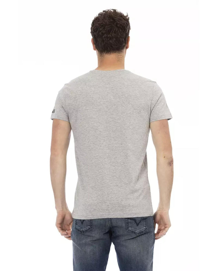 Short Sleeve T-shirt with Round Neck - Front Print L Men