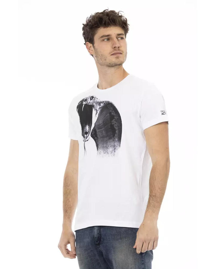 Short Sleeve Round Neck T-Shirt with Front Print M Men