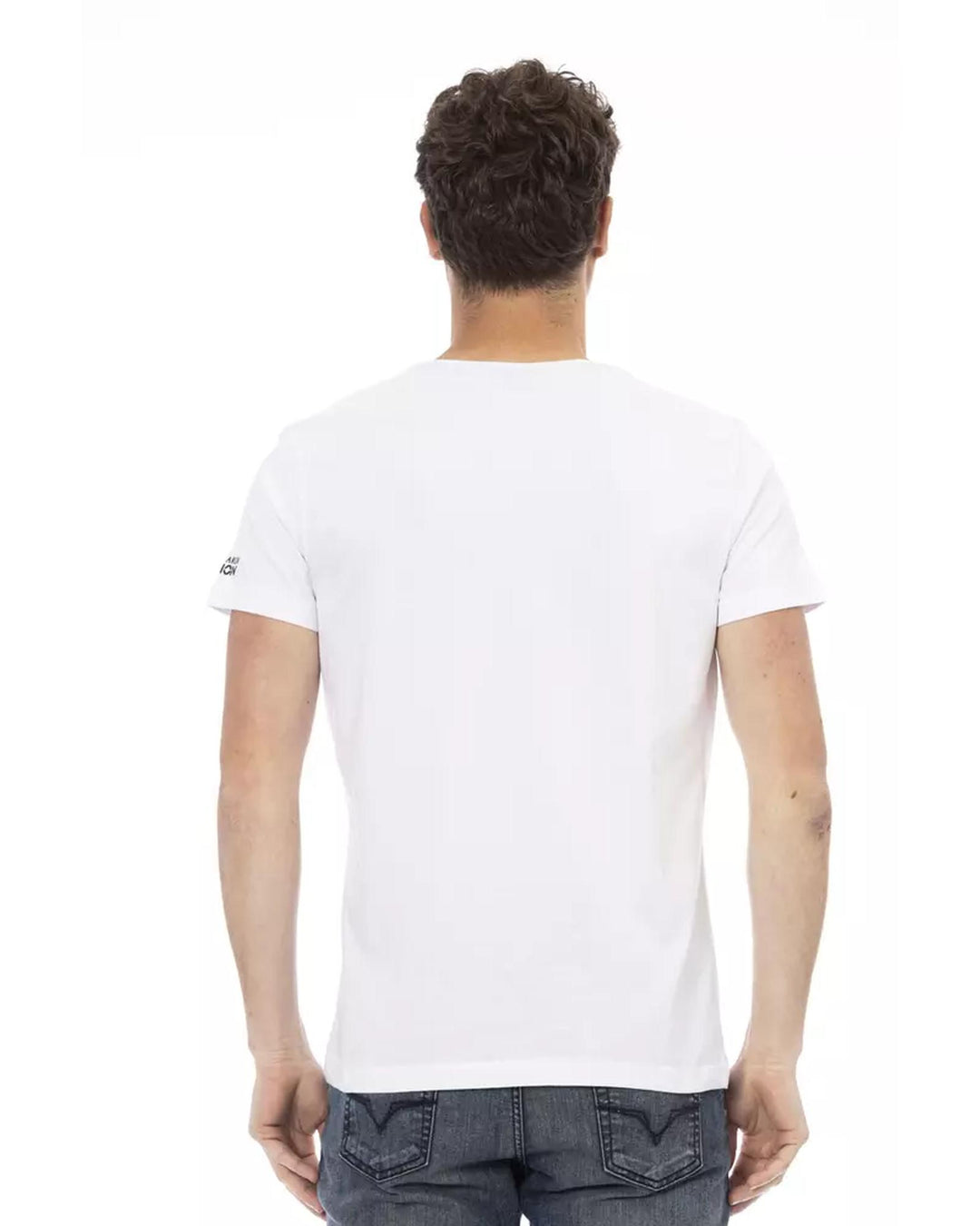 Short Sleeve Round Neck T-Shirt with Front Print 2XL Men