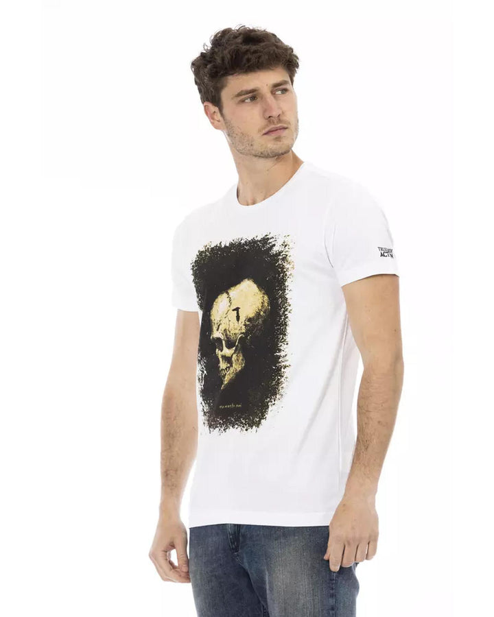 Short Sleeve Round Neck T-shirt with Front Print 2XL Men