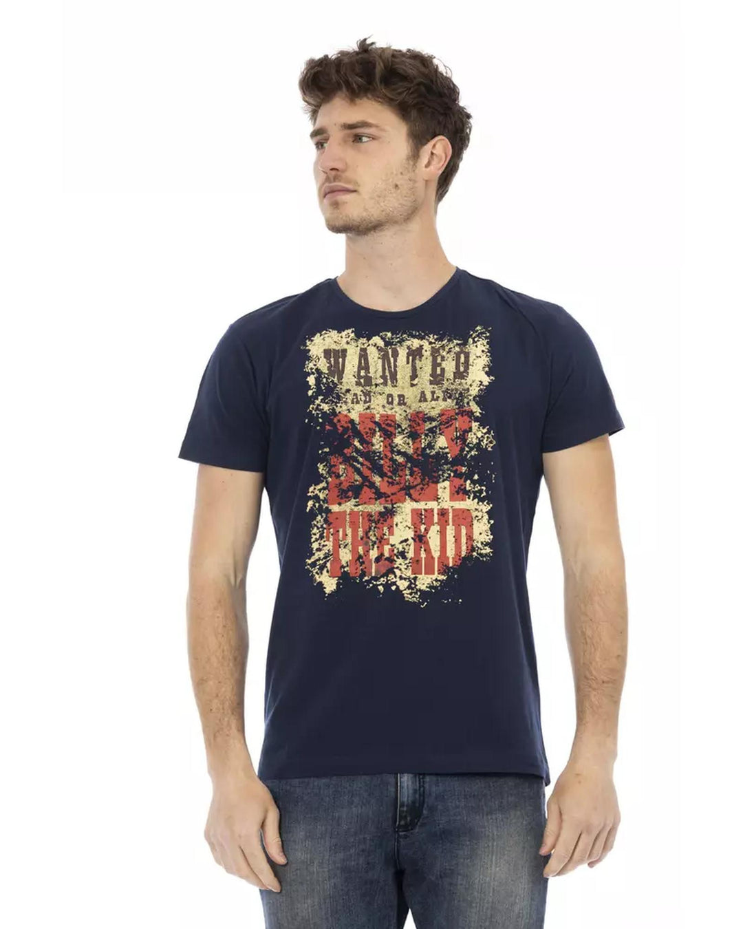 Printed Short Sleeve T-shirt with Round Neck 2XL Men