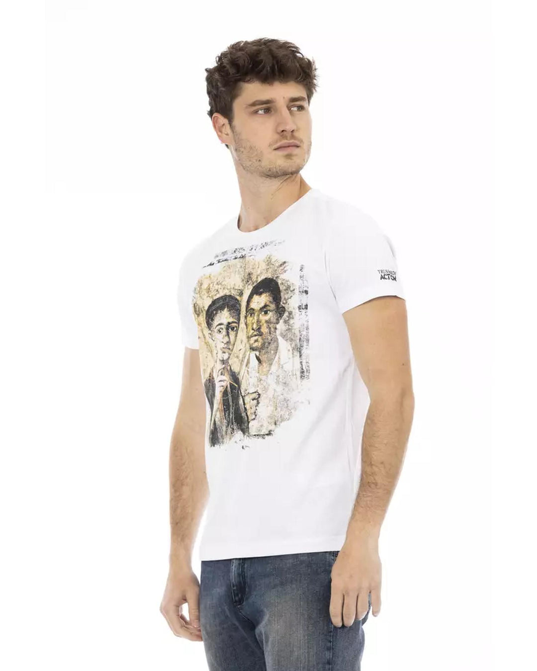 Short Sleeve T-shirt with Front Print 3XL Men