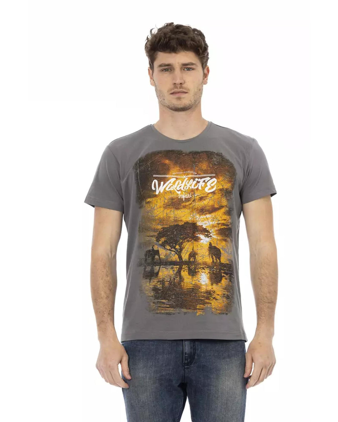 Short Sleeve T-shirt with Front Print M Men