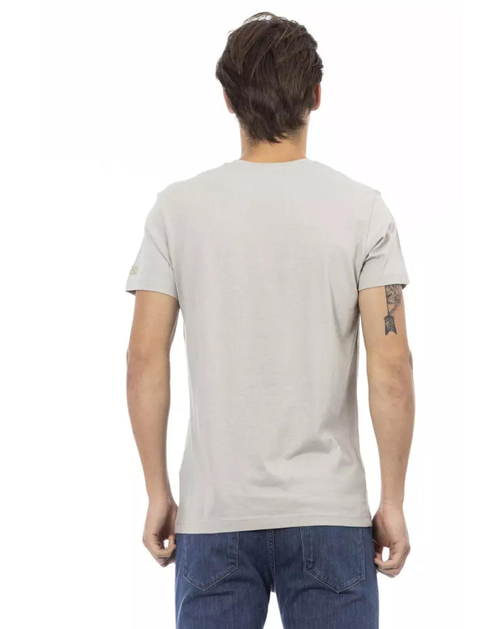 Short Sleeve T-shirt with V-neck and Front Print S Men