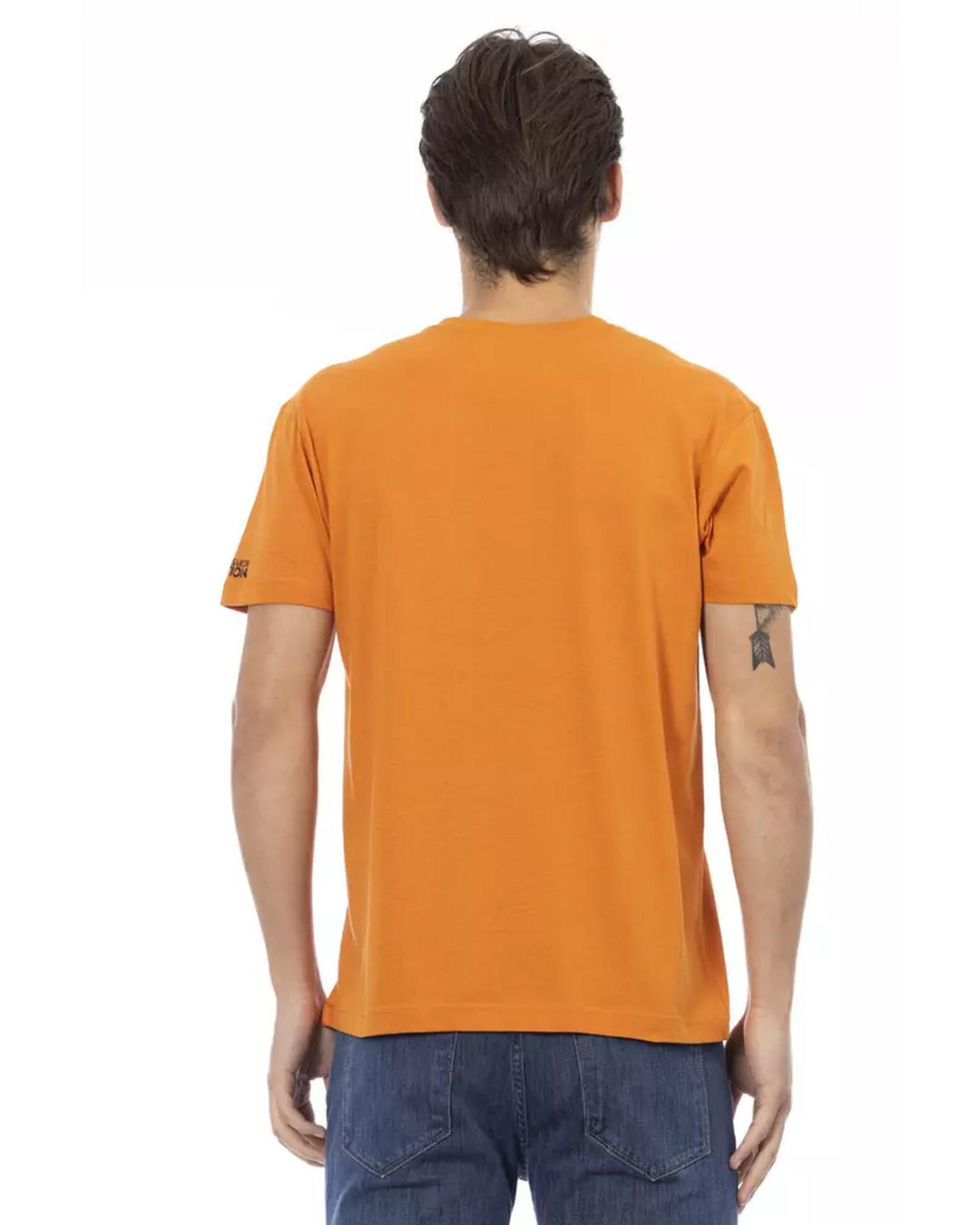 Short Sleeve V-Neck T-Shirt with Front Print M Men