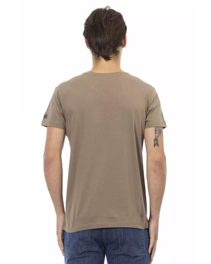 Short Sleeve T-shirt with V-neck and Front Print 3XL Men