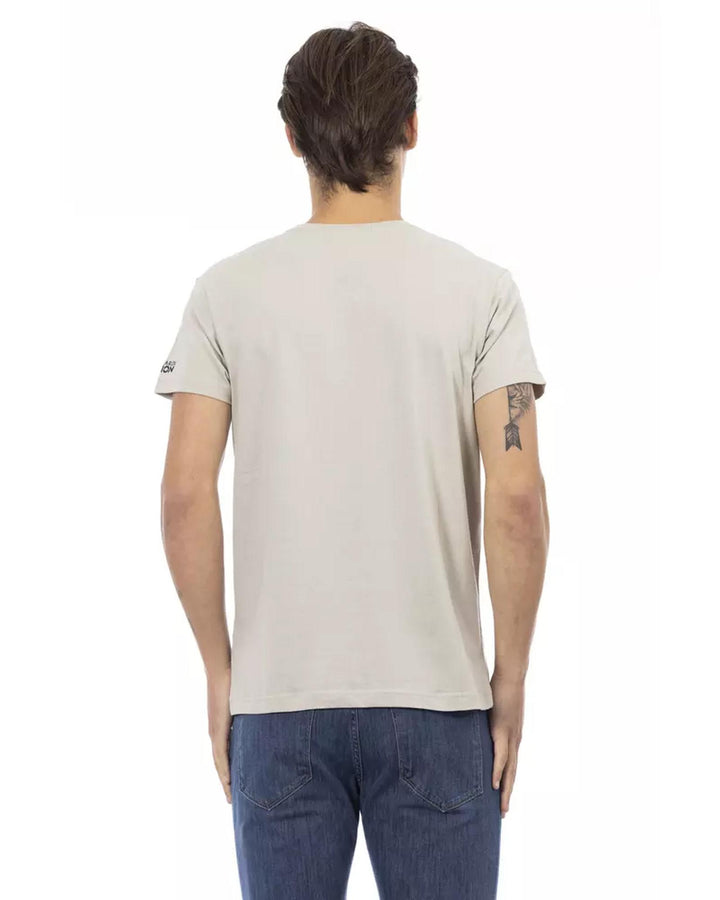 Short Sleeve V-Neck T-shirt with Front Print L Men