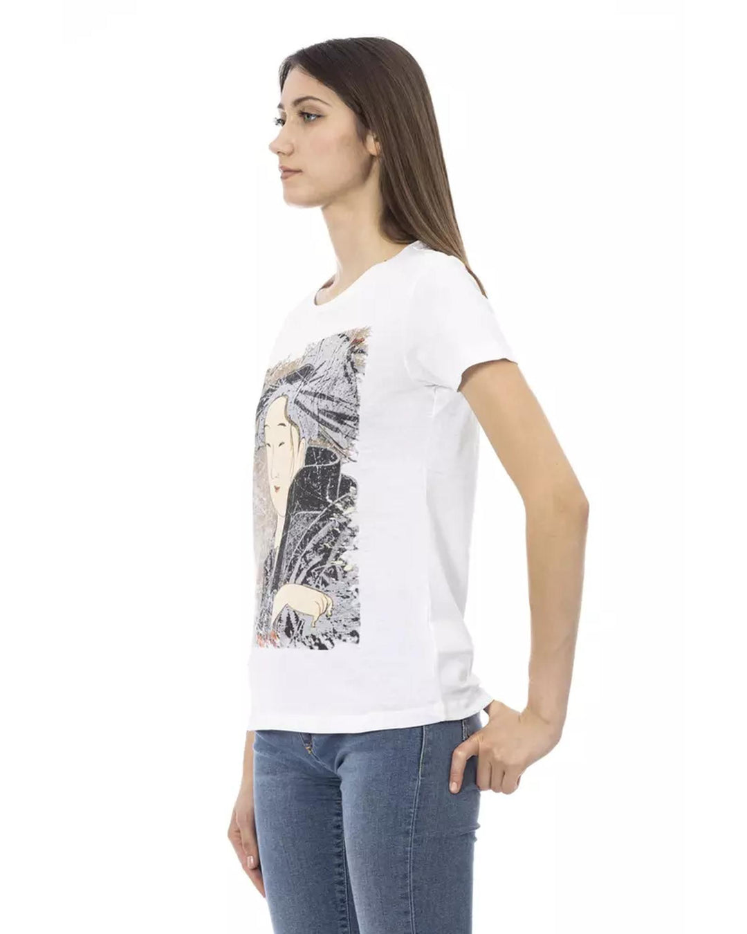 Front Print Short Sleeve T-shirt S Women