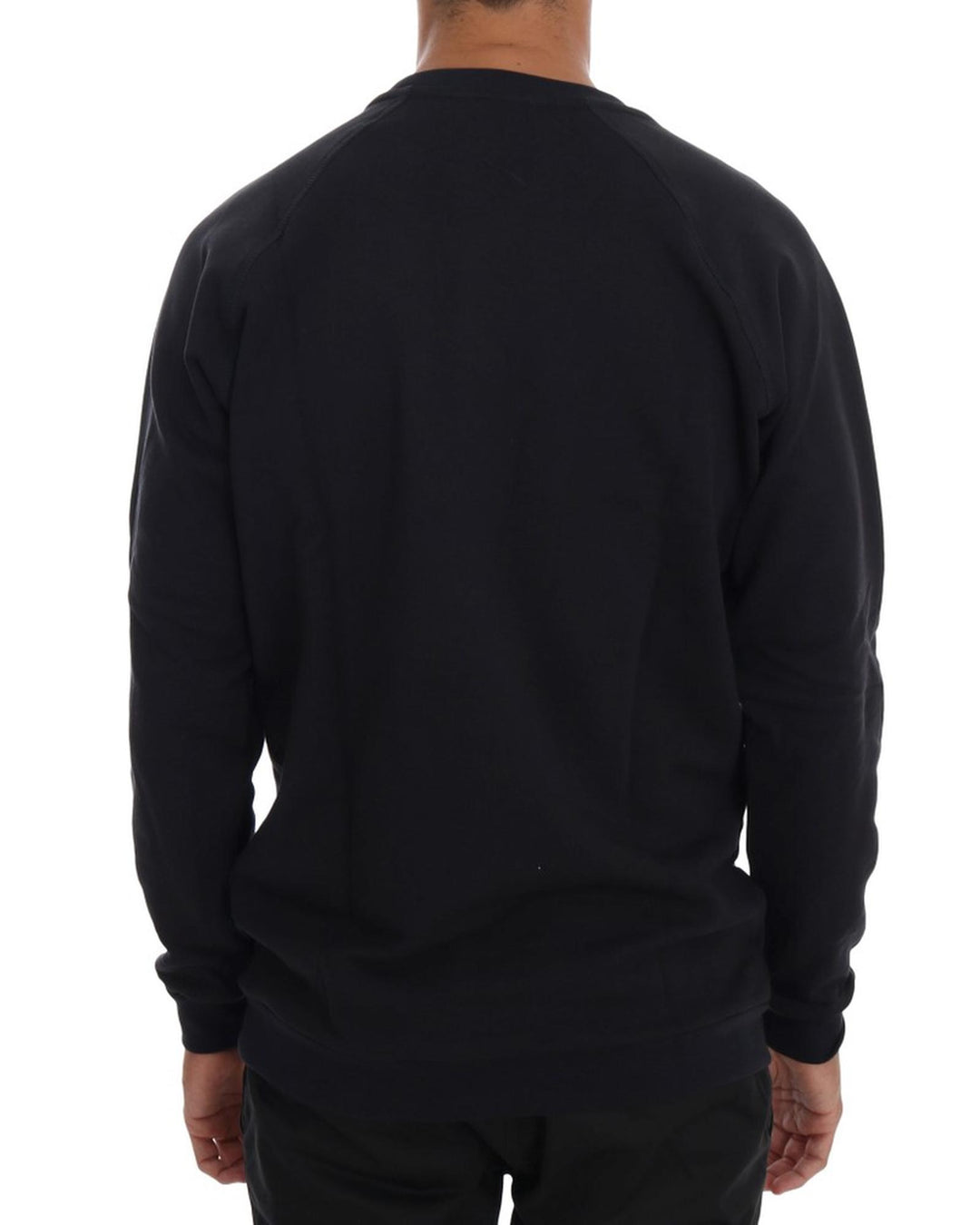 Cotton Crewneck Pullover Sweater with Logo Details S Men