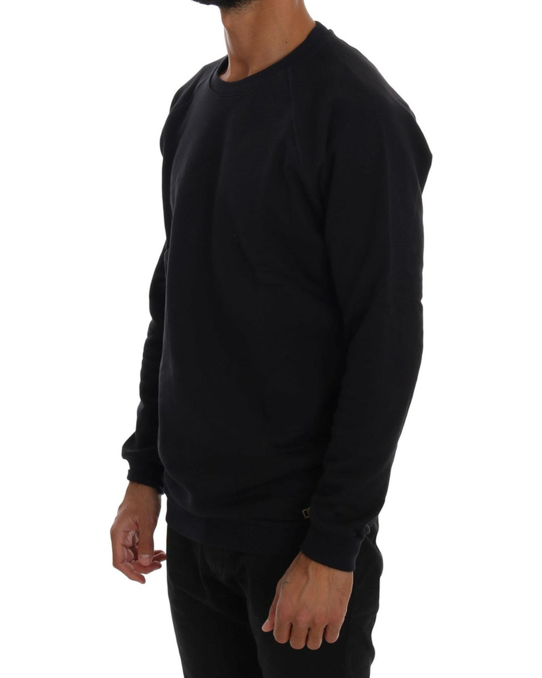 Cotton Crewneck Pullover Sweater with Logo Details L Men