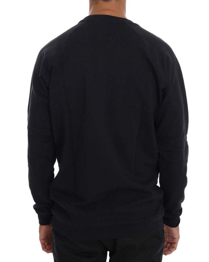 Cotton Crewneck Pullover Sweater with Logo Details L Men