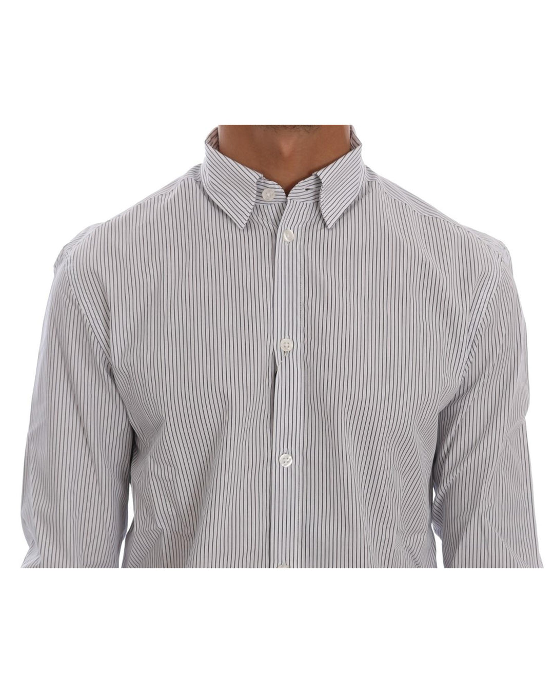 Frankie Morello Casual Shirt with Blue Stripes S Men