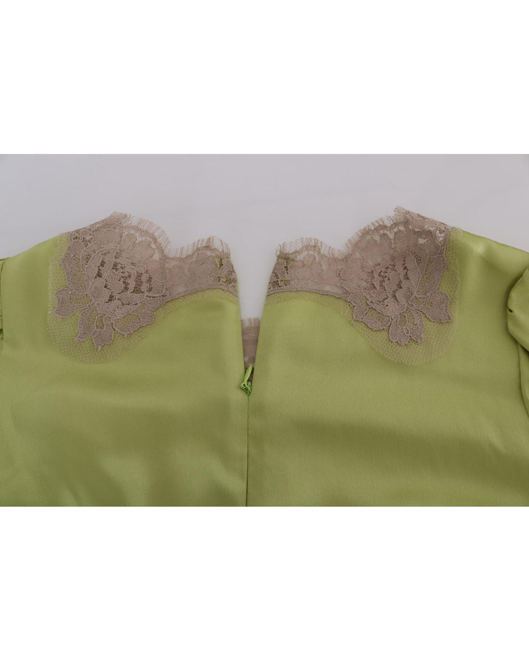 Green Silk Stretch Floral Lace Blouse 38 IT Women