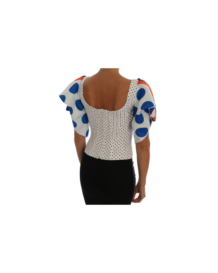 Dolce & Gabbana Polka Dot Bustier Blouse 38 IT Women