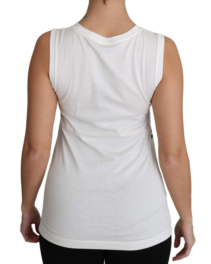 Stunning Dolce & Gabbana Sleeveless Shirt in White Cotton 38 IT Women