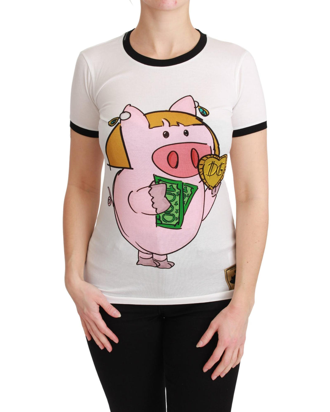 Dolce & Gabbana Year of the Pig Crewneck T-shirt 44 IT Women