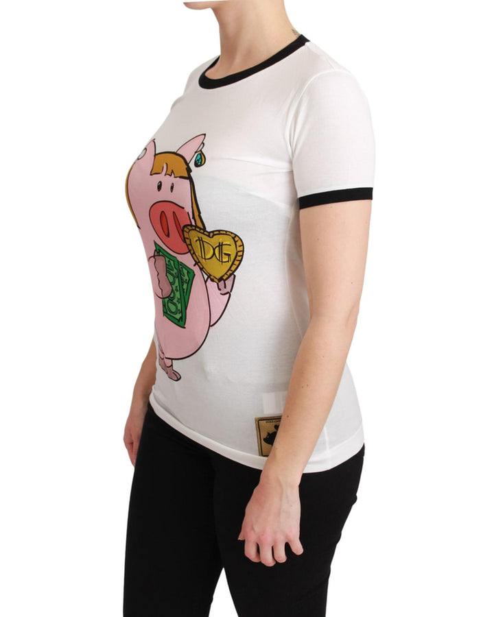 Dolce & Gabbana Year of the Pig Crewneck T-shirt 44 IT Women