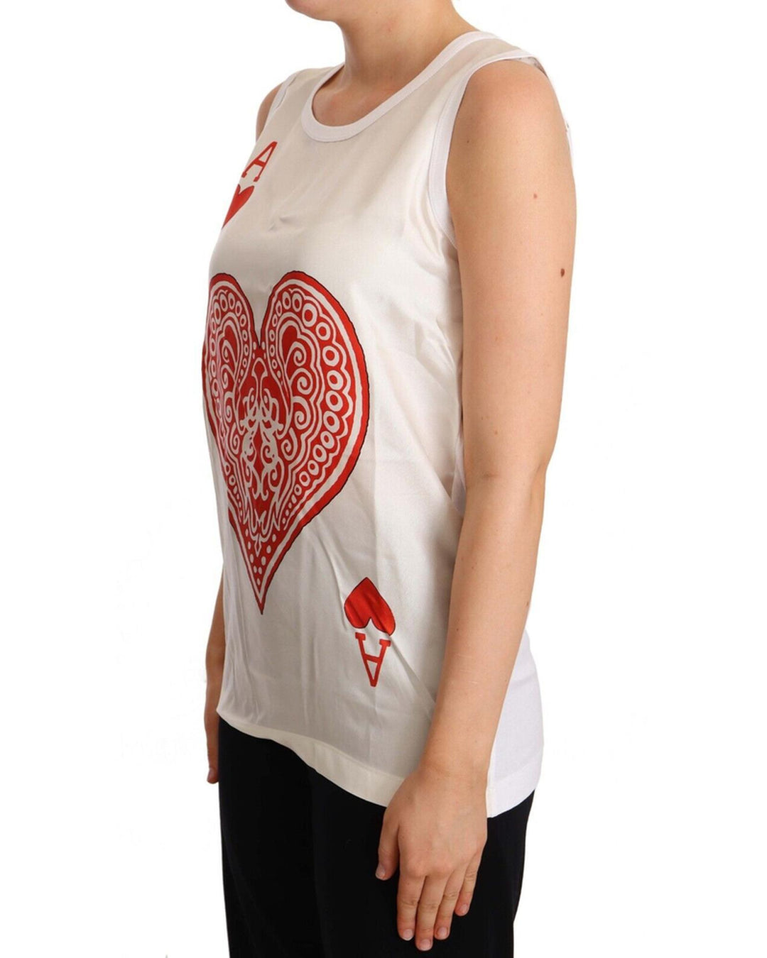 Dolce & Gabbana Sleeveless Ace of Hearts Tank Top 40 IT Women