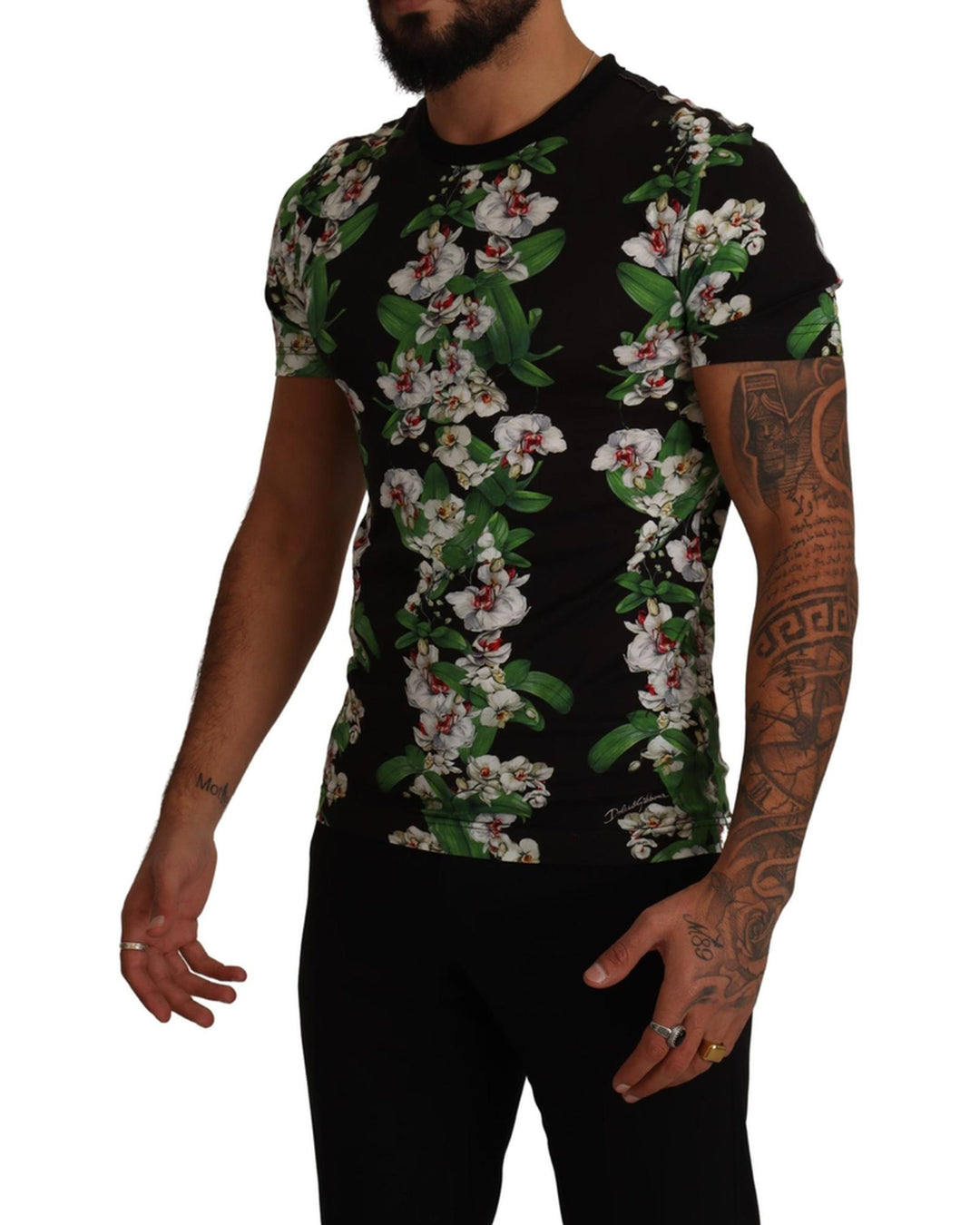 Crewneck Short Sleeves T-shirt with Floral Print 46 IT Men