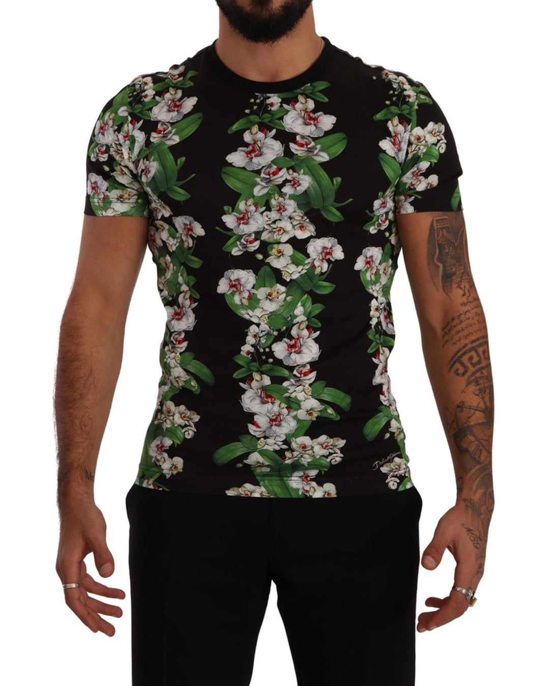 Crewneck Short Sleeves T-shirt with Floral Print 48 IT Men