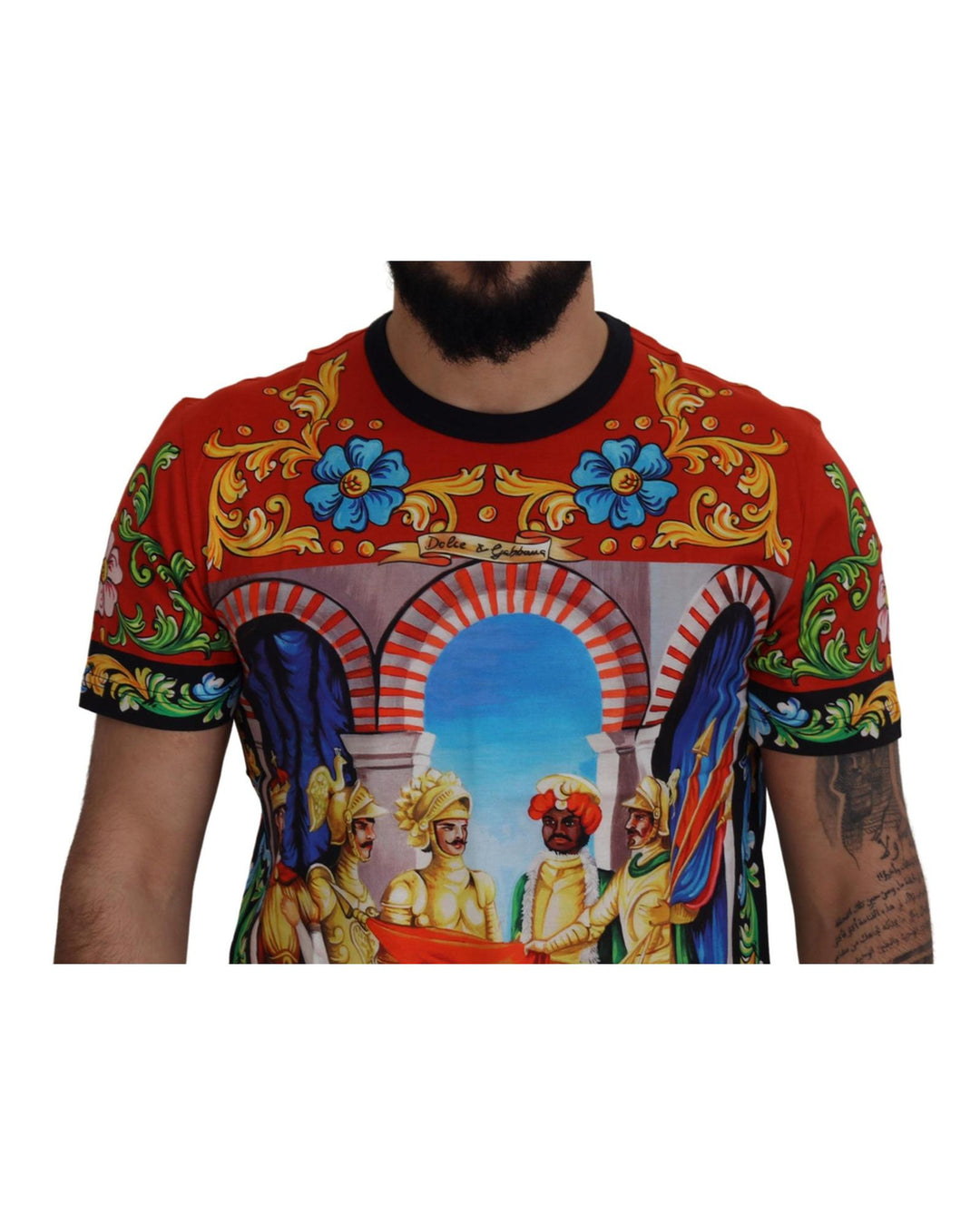 Majolica Soldier Print Crewneck T-Shirt 44 IT Men