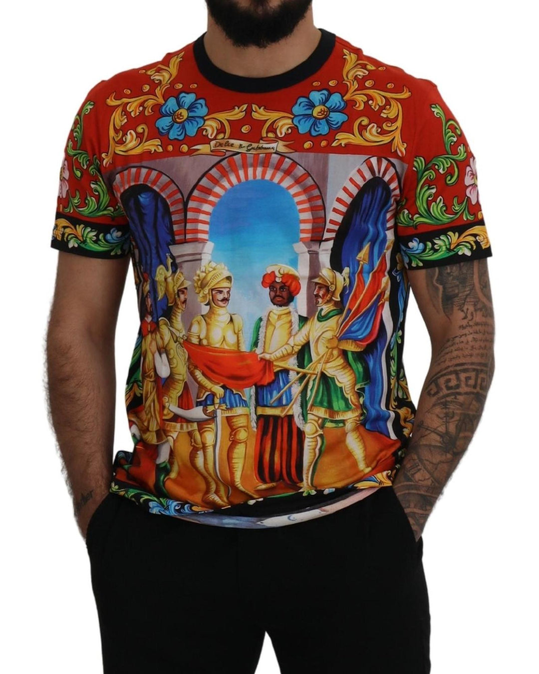 Majolica Soldier Print Crewneck T-Shirt 44 IT Men