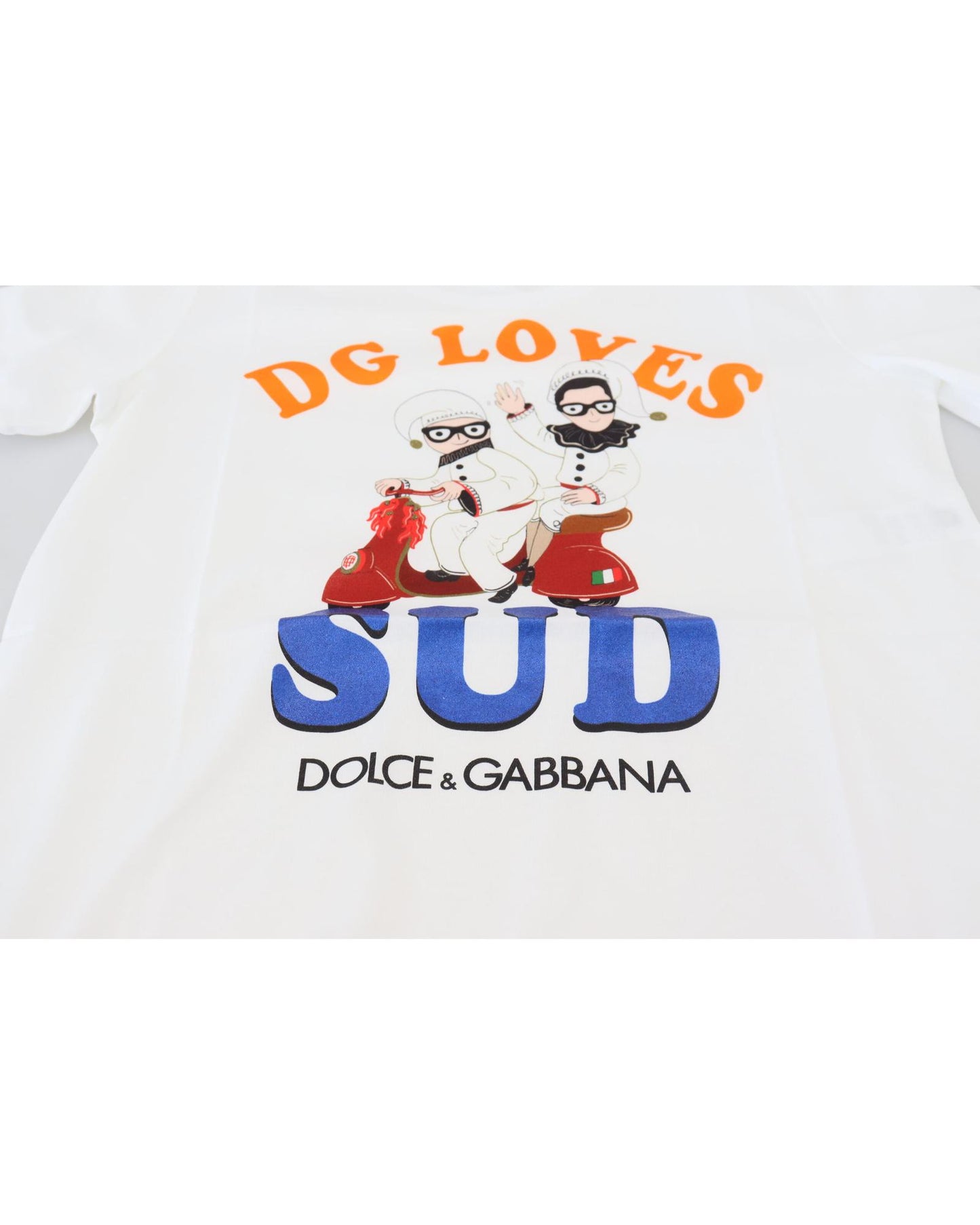 Dolce & Gabbana Crew Neck T-shirt with DG LOVES SUD Motive 38 IT Women