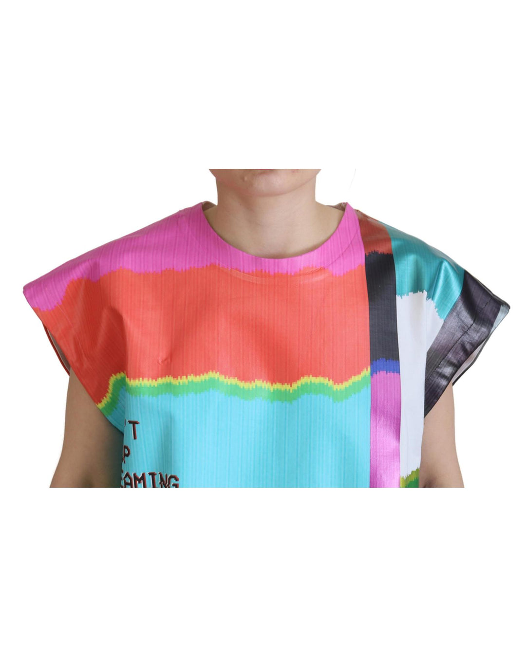 Dolce & Gabbana Sleeveless Blouse with Multicolor TV Print 36 IT Women