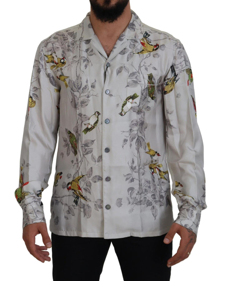 Stunning Dolce & Gabbana Casual Pajama Look Satin Shirt S Men