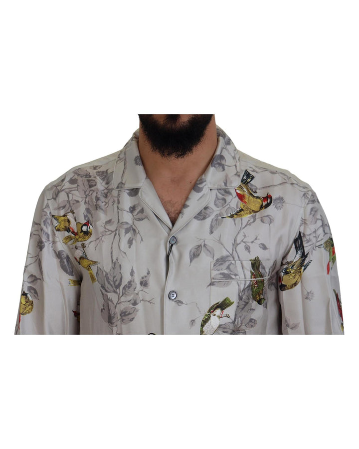 Stunning Dolce & Gabbana Casual Pajama Look Satin Shirt S Men