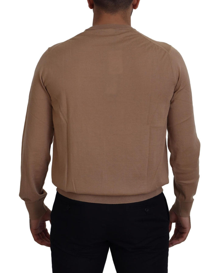 Cashmere Crewneck Pullover Sweater with Logo Details 48 IT Men