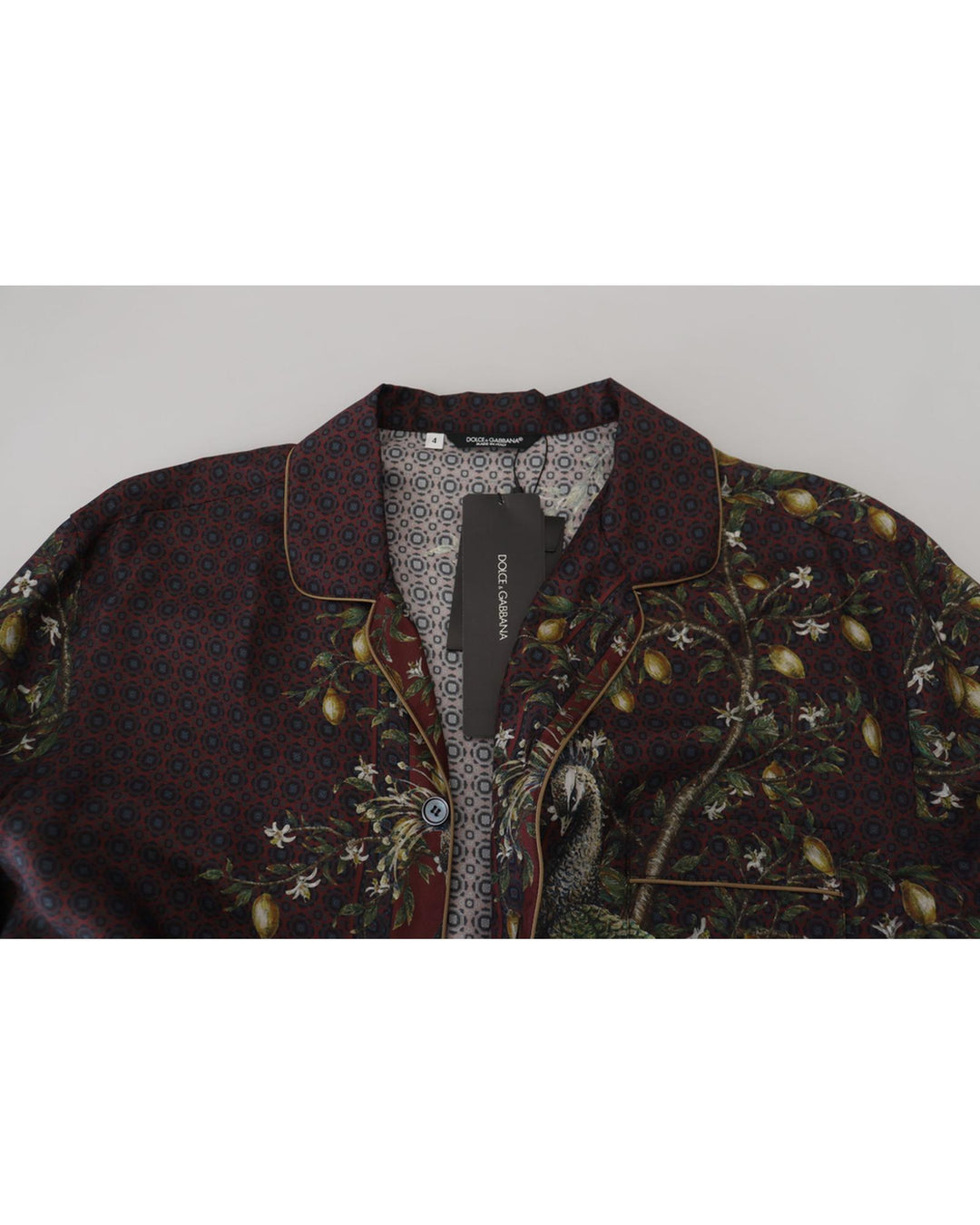 Stunning Dolce & Gabbana Silk Shirt with Ostrich Print S Men