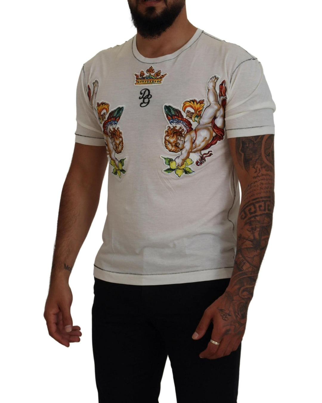 Short-Sleeved Cotton Blend T-Shirt with Logo Print 44 IT Men