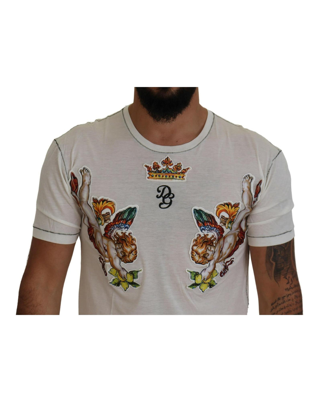 Short-Sleeved Cotton Blend T-Shirt with Logo Print 44 IT Men