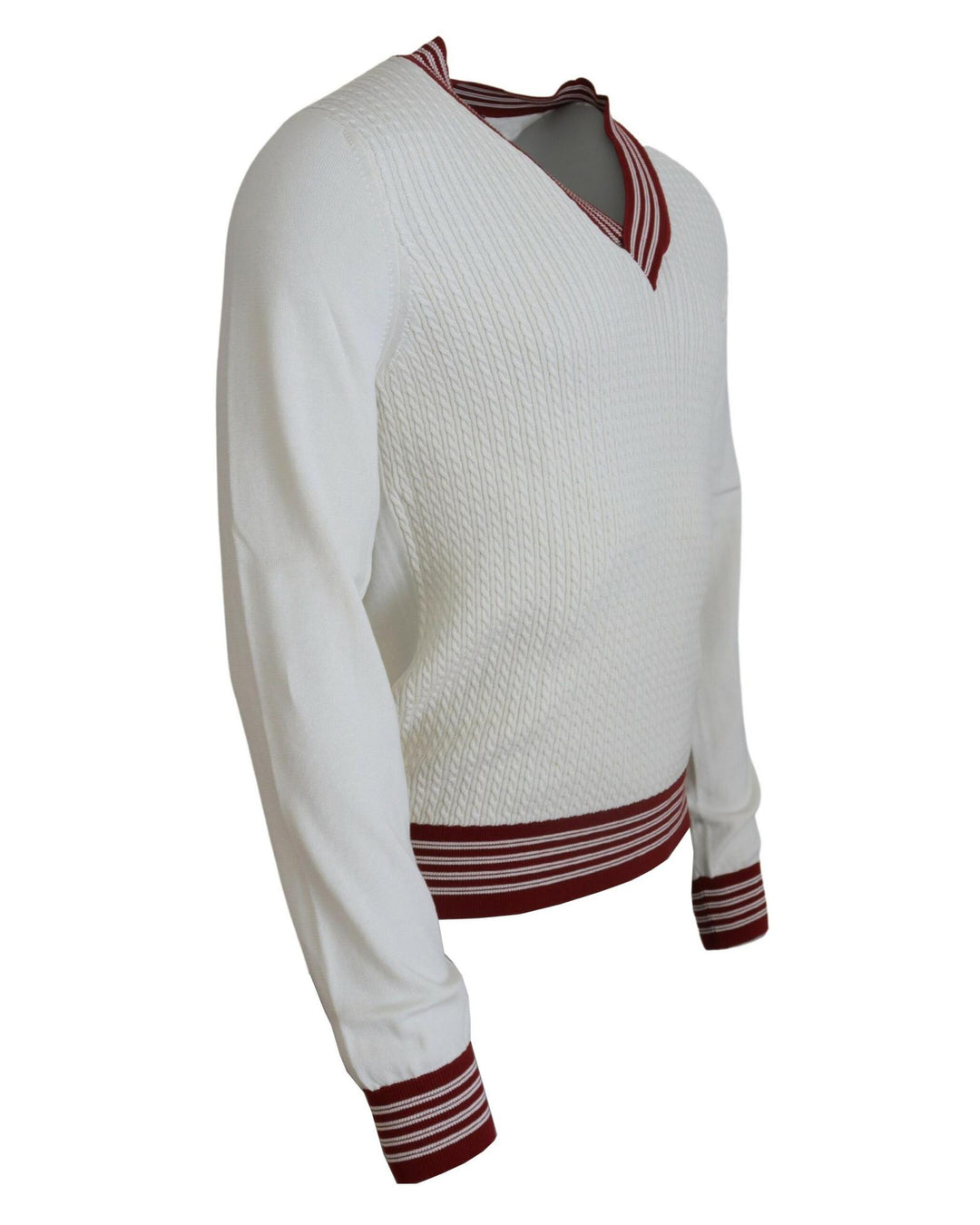 Silk-Cotton V-Neck Sweater with Logo Details 52 IT Men