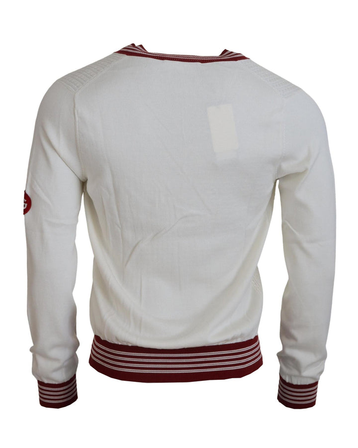 Silk-Cotton V-Neck Sweater with Logo Details 52 IT Men