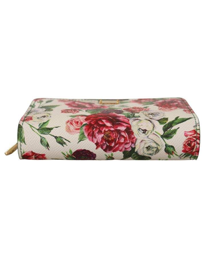 Floral Print Bifold Continental Wallet with Zipper Closure One Size Women