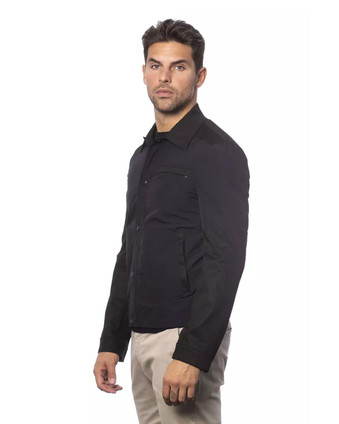 Black Leather Bomber Jacket 48 IT Men