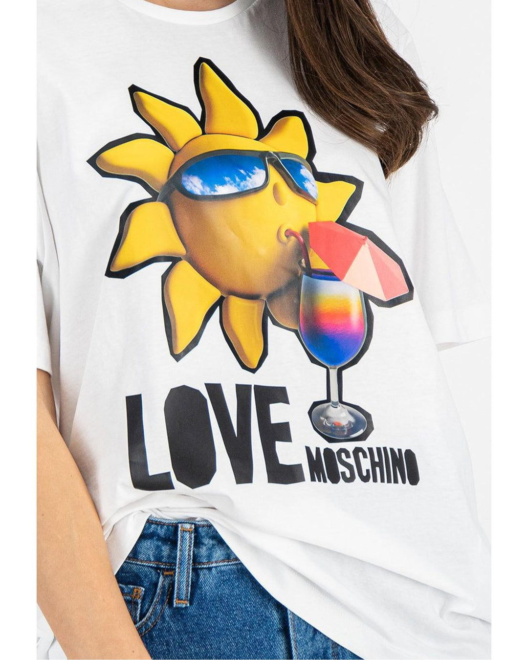 Love Moschino Logo Print Cotton T-Shirt 44 IT Women