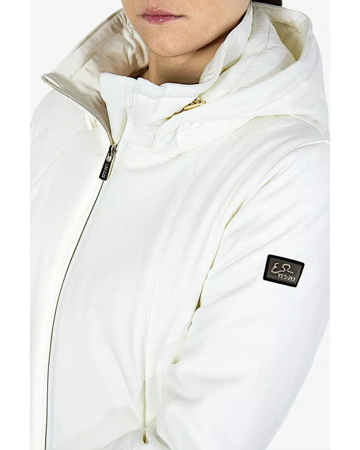 Thermal and Waterproof Down Jacket with Removable Hood and Gold Metal Details L Women