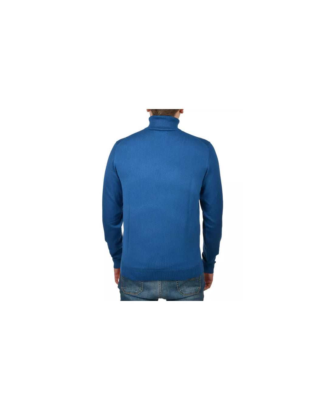 Turtleneck Sweater with Logo Detail in China Blue W29 US Men