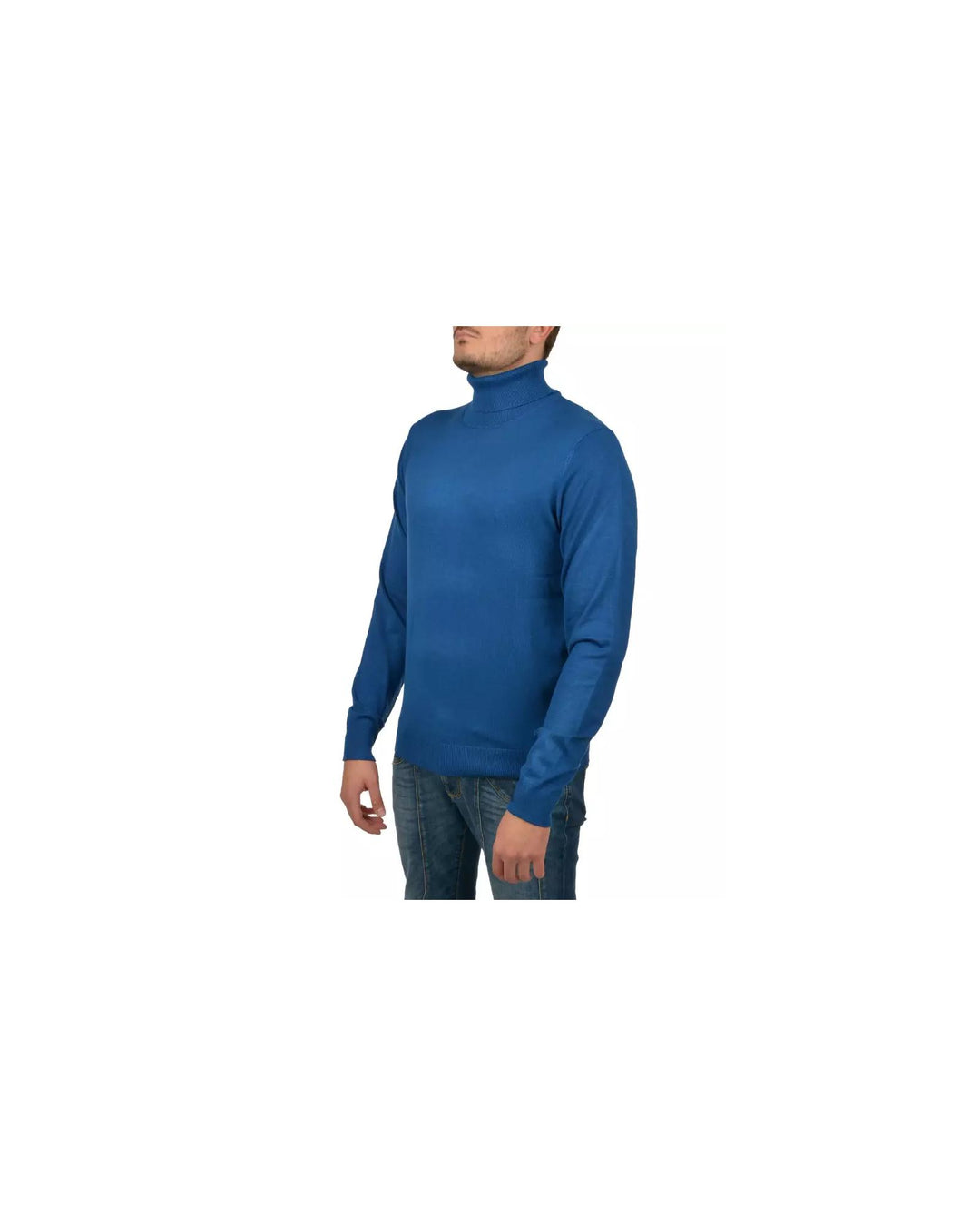 Turtleneck Sweater with Logo Detail in China Blue W29 US Men