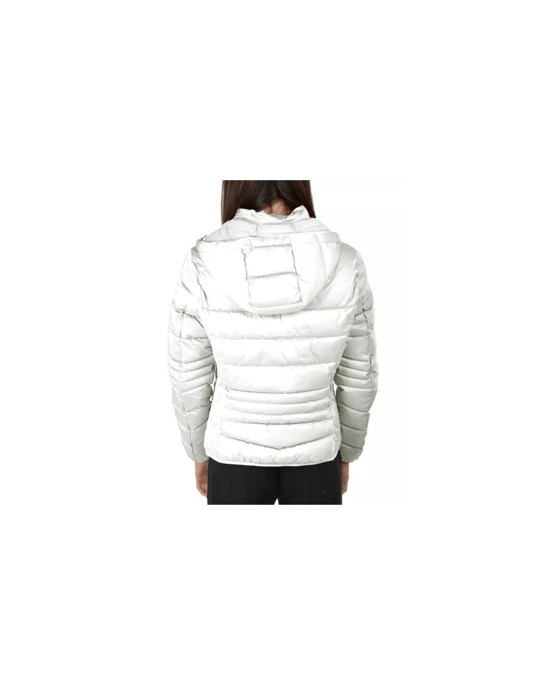 Technical Fabric Womens Jacket with Drawstring Hood and Zip Closure L Women