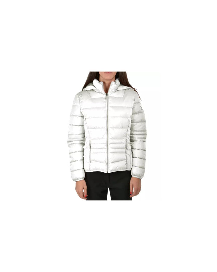 Technical Fabric Womens Jacket with Drawstring Hood and Zip Closure M Women