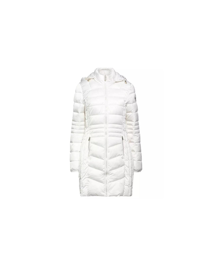 Quilted Technical Fabric Jacket with Wrap-around Collar and Zipper Closure XL Women