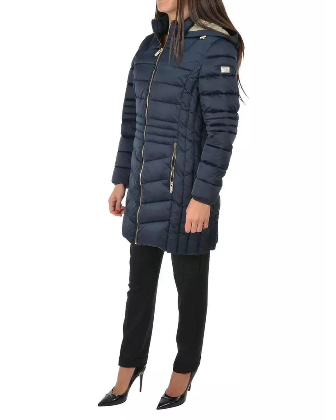 Technical Fabric Hooded Jacket with Zipper Closure L Women